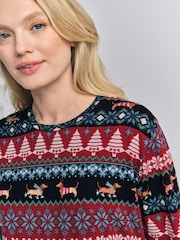 Chelsea Peers Christmas Dog Fairisle Print Long Pyjamas Set - Imagen 3 de 5