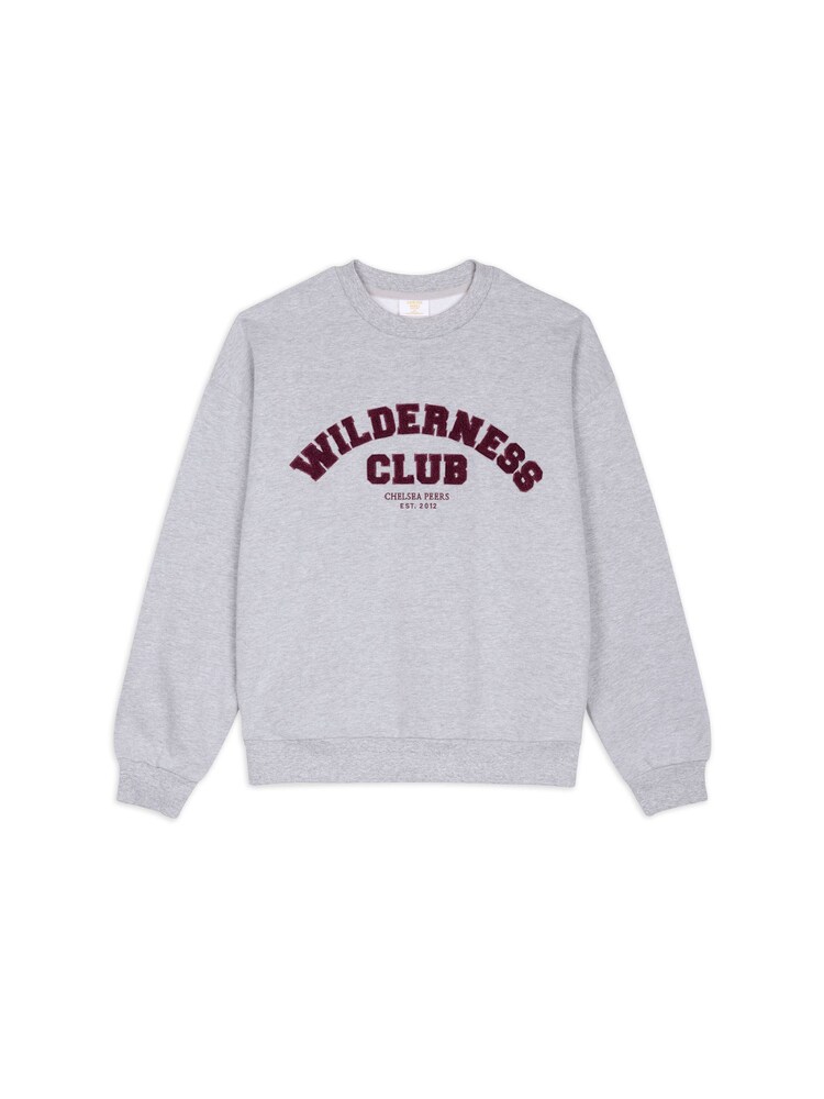 Chelsea Peers Grey Cotton Varisty Embroidered Wilderness Club Sweatshirt - Image 7 of 7 Chelsea Peers Grey Cotton Varisty Embroidered Wilderness Club Sweatshirt - Image 7 of 7