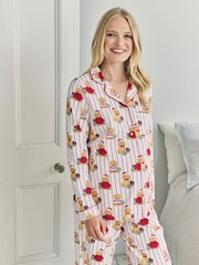 Chelsea Peers Off White Maternity Cotton Chip the Christmas Cockapoo Dog Print Long Pyjamas Set - Image 2 of 5