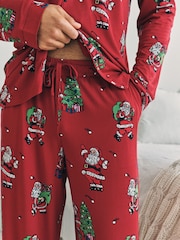 Chelsea Peers Christmas Santa Snowball Print Long Pyjamas Set - Bild 7 von 9