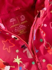 Red Christmas Waterproof Printed Puddlesuit (9mths-7yrs) - Image 7 of 9