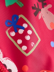 Red Christmas Waterproof Printed Puddlesuit (9mths-7yrs) - Image 8 of 9