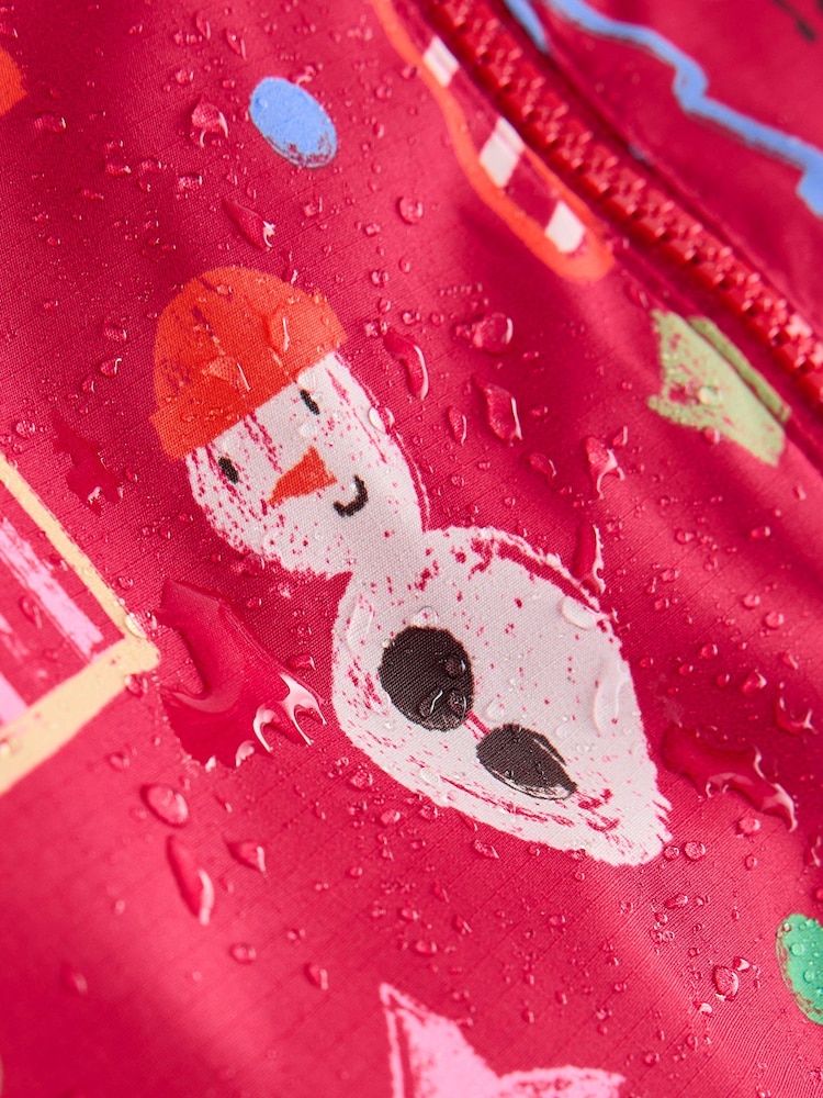 Red Christmas Waterproof Printed Puddlesuit (9mths-7yrs) - Image 9 of 9