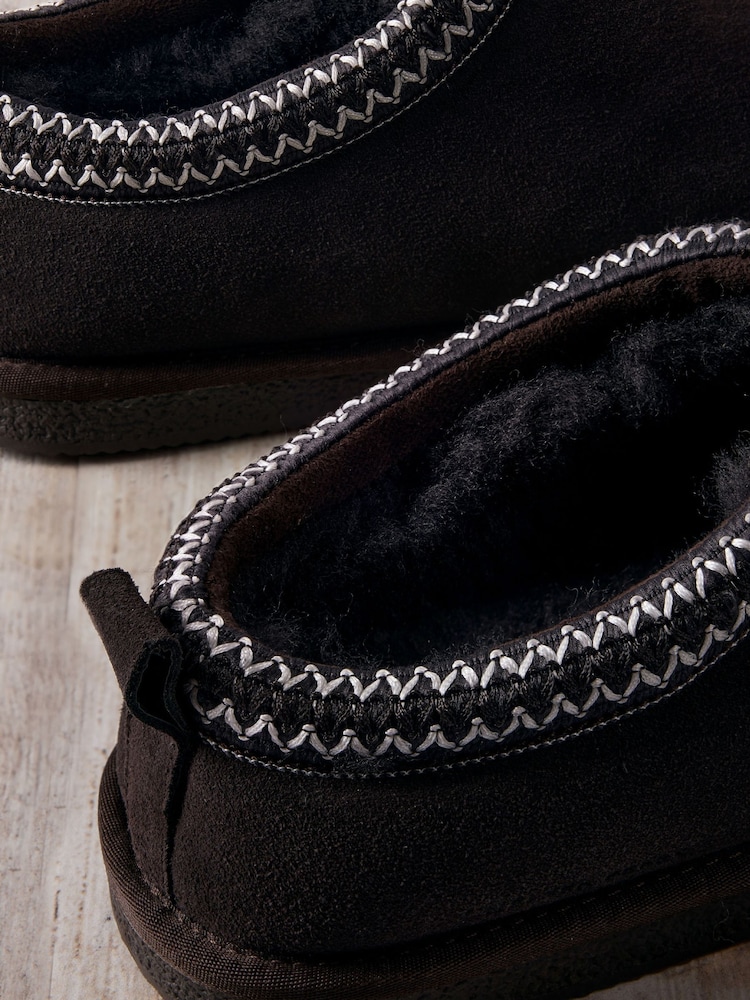 Chelsea Peers Brown Suede Sheepskin Short Boot Slippers - Image 2 of 5 Chelsea Peers Brown Suede Sheepskin Short Boot Slippers - Image 2 of 5