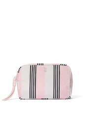 Victoria's Secret Pink and Black Stripe Make-Up Bag - Image 1 of 3