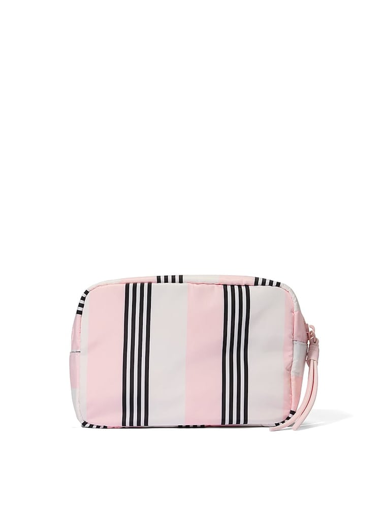 Victoria's Secret Pink and Black Stripe Make-Up Bag - Image 2 of 3