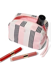 Victoria's Secret Pink and Black Stripe Make-Up Bag - Image 3 of 3