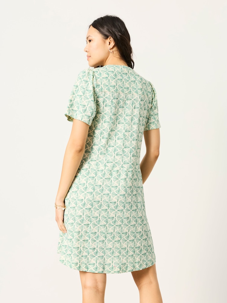 FatFace Maggie Ivory Fan Geo Petite Jersey Dress - Image 2 of 6