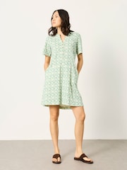 FatFace Maggie Ivory Fan Geo Petite Jersey Dress - Image 3 of 6