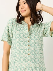 FatFace Maggie Ivory Fan Geo Petite Jersey Dress - Image 5 of 6