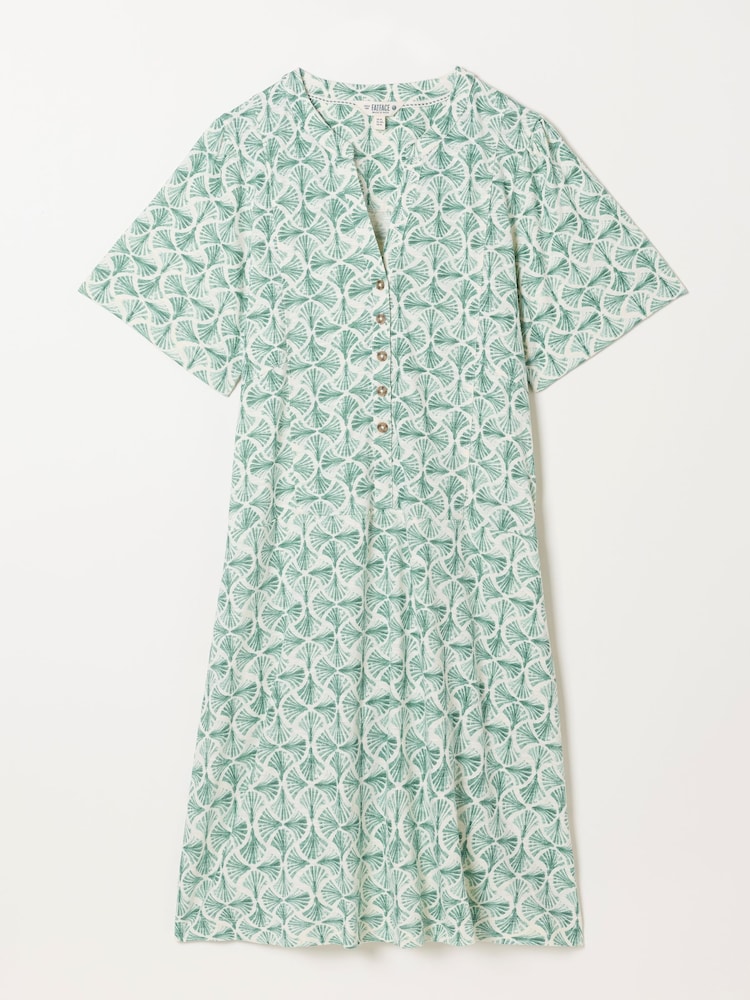 FatFace Maggie Ivory Fan Geo Petite Jersey Dress - Image 6 of 6