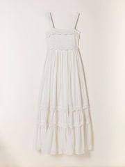 FatFace Clara Ivory Petite Dobby Midi Dress - Image 6 of 6