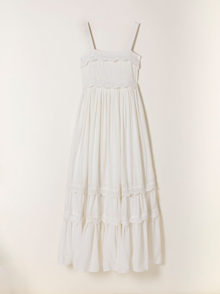 FatFace Clara Ivory Petite Dobby Midi Dress - Image 6 of 6 FatFace Clara Ivory Petite Dobby Midi Dress - Image 6 of 6