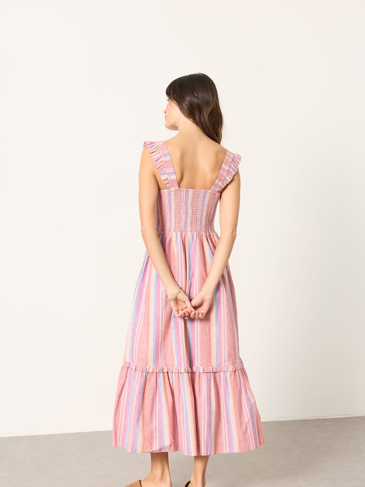 FatFace Eva Pink Petite Midi Dress - Image 2 of 6