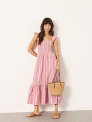 FatFace Eva Pink Petite Midi Dress - Image 4 of 6