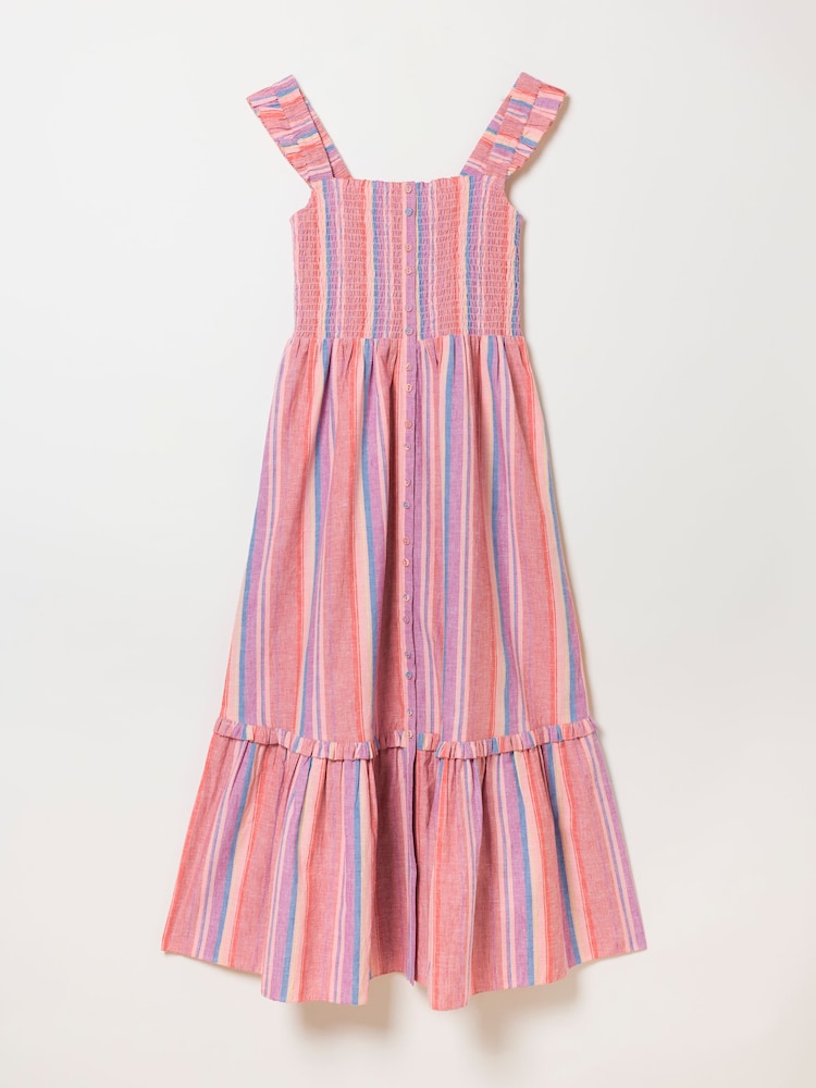FatFace Eva Pink Petite Midi Dress - Image 6 of 6