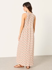 FatFace Elsa Ivory Woodblock Petite Jersey Maxi Dress - Image 2 of 5