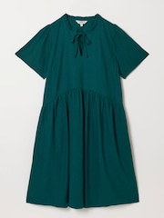 FatFace Immy Teal Blue Petite Linen Dress - Image 5 of 5