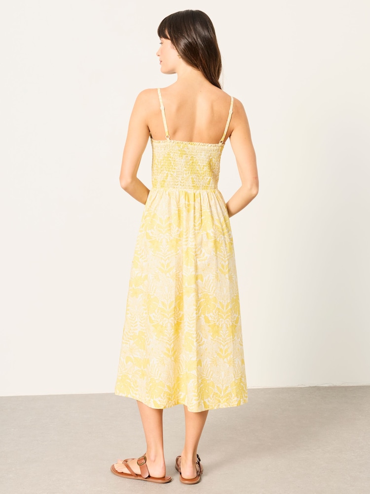 Yellow Stitch Leaves - FatFace Midi Dresses - 圖片 2/5