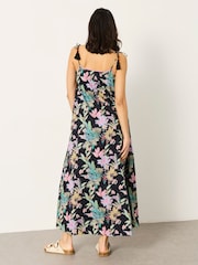 FatFace Bea Black Tropical Petite Maxi Dress - Image 2 of 6