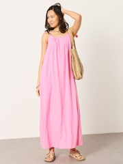 FatFace Bea Pink Petite Maxi Dress - Image 1 of 6