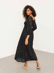 FatFace Adele Black Petite Midi Dress - Image 4 of 6