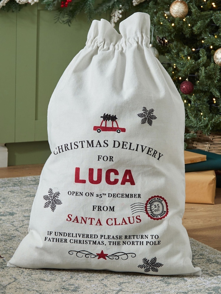 Personalised Christmas Delivery Canvas Gift Sack by My 1st Years - Image 1 of 4 Personalised Christmas Delivery Canvas Gift Sack by My 1st Years - Image 1 of 4