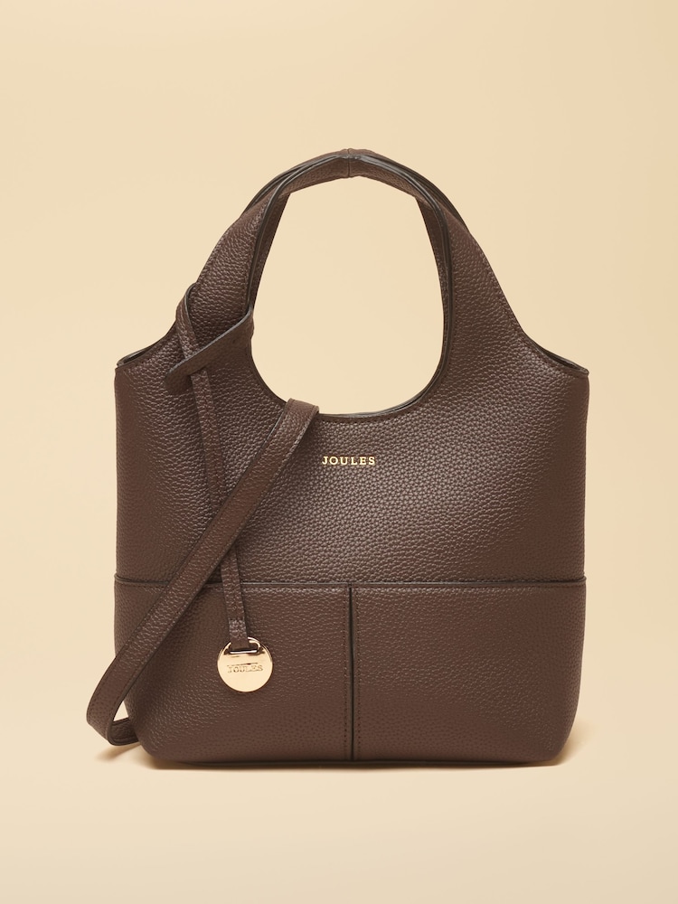Joules Crossbody Chocolate Brown Tophandle Tote Bag - Image 1 of 8 Joules Crossbody Chocolate Brown Tophandle Tote Bag - Image 1 of 8