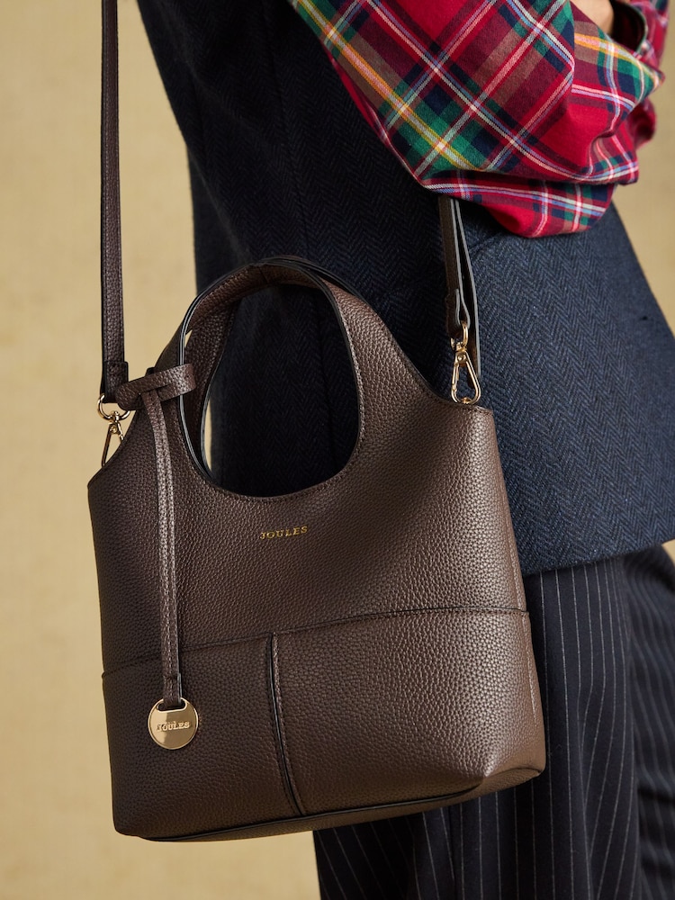 Joules Crossbody Chocolate Brown Tophandle Tote Bag - Image 2 of 8 Joules Crossbody Chocolate Brown Tophandle Tote Bag - Image 2 of 8