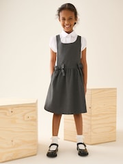 Grey Bow Waist School Pinafore Dress (3-14yrs) - Image 1 of 5