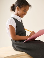 Grey Bow Waist School Pinafore Dress (3-14yrs) - Image 2 of 5