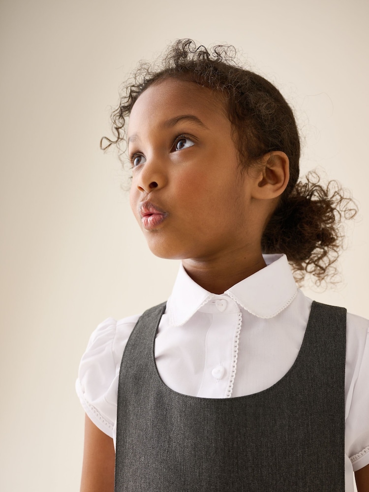 Grey Bow Waist School Pinafore Dress (3-14yrs) - Image 5 of 5 Grey Bow Waist School Pinafore Dress (3-14yrs) - Image 5 of 5