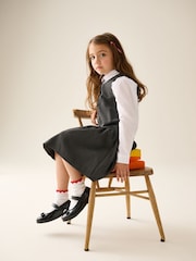 Grey Drop Waist Pinafore School Dress (3-14yrs) - Image 2 of 9