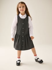 Grey Drop Waist Pinafore School Dress (3-14yrs) - Image 3 of 9