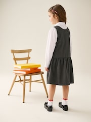 Grey Drop Waist Pinafore School Dress (3-14yrs) - Image 4 of 9