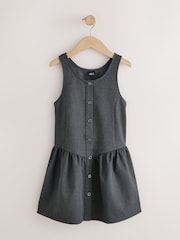 Grey Drop Waist Pinafore School Dress (3-14yrs) - Image 6 of 9