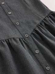 Grey Drop Waist Pinafore School Dress (3-14yrs) - Image 9 of 9