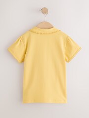 Yellow Girls Cotton Stretch Frill Collar School Polo Tops 2 Pack (3-16yrs) - Image 4 of 7