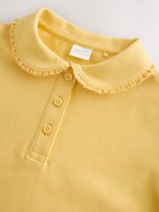 Yellow Girls Cotton Stretch Frill Collar School Polo Tops 2 Pack (3-16yrs) - Image 6 of 7