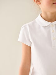 White Cotton Stretch School Shirred Jersey Top 2 Pack (3-14yrs) - Image 5 of 9