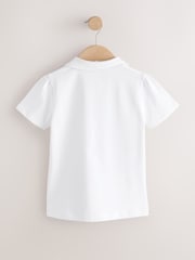 White Cotton Stretch School Shirred Jersey Top 2 Pack (3-14yrs) - Image 7 of 9