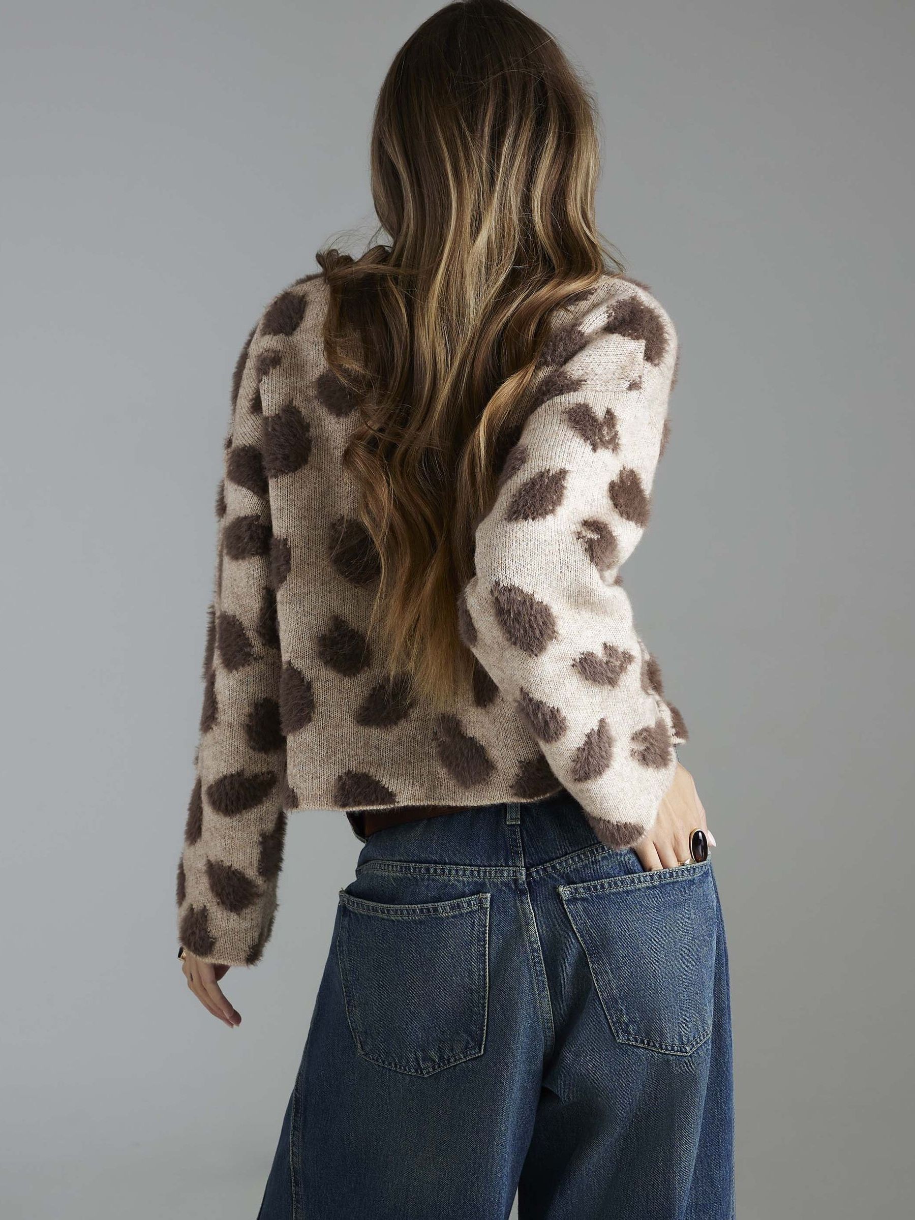 Buy River Island Brown Leopard Print Cropped Jumper from the Next