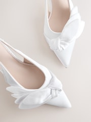 白色 - Forever Comfort® Petal Pointed Toe Slingback Heels - 圖片 3/5
