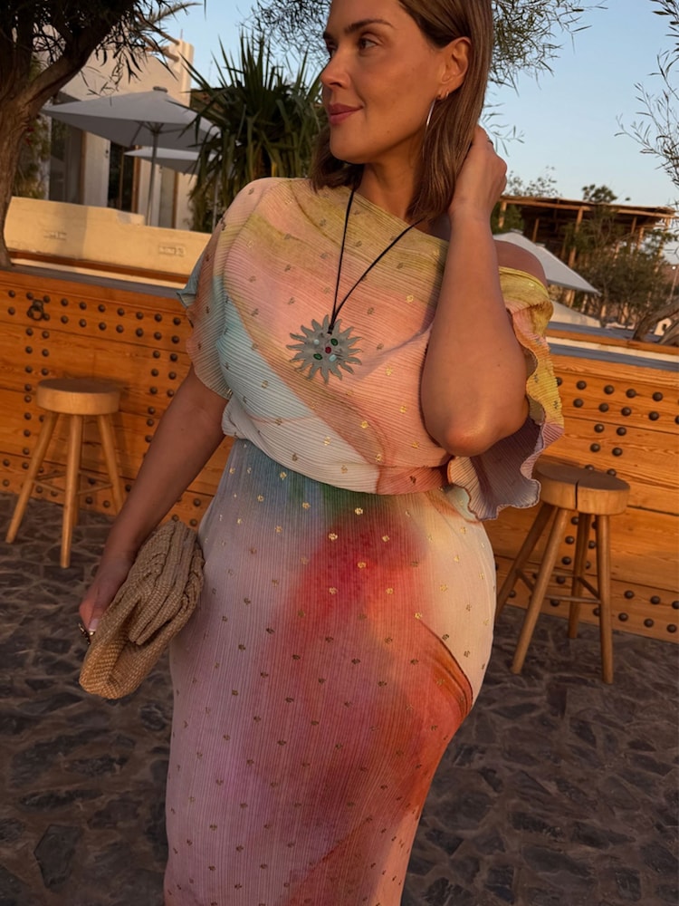 Never Fully Dressed Cream Abstract Tilly Dress - Image 3 of 3