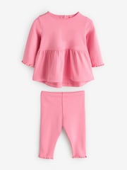 Pink Long Sleeve Dress And Leggings Set - Image 1 of 1