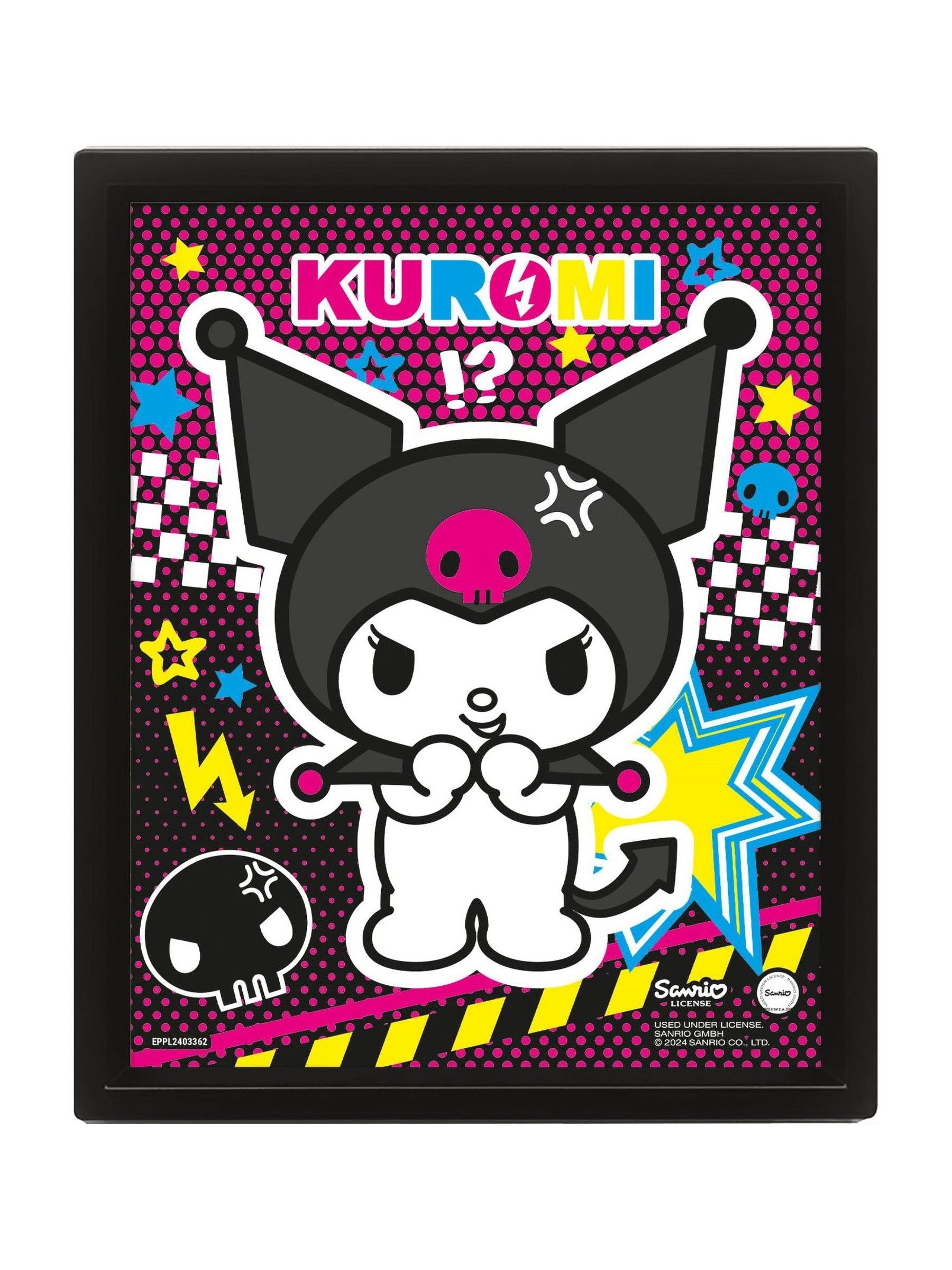 Pyramid International Colour Kuromi (Punky) 3D Lenticular Framed Print – Unique Framed Wall Art For Kuromi Fans, Featuring A Punky 3D Design - Image 2