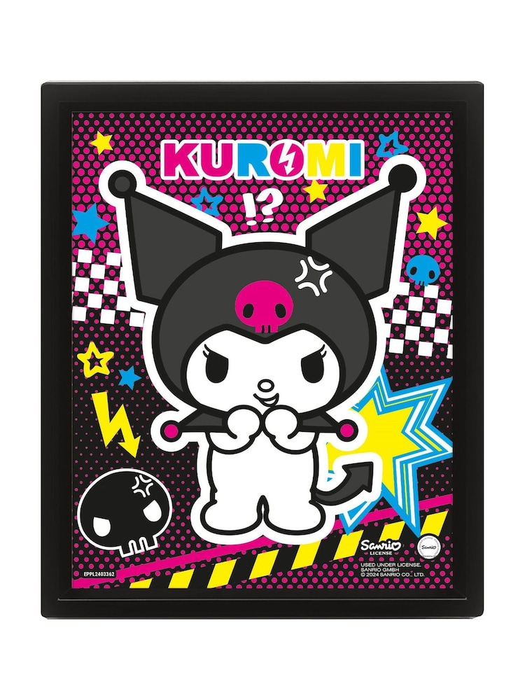 Pyramid International Black Kuromi (Punky) 3d Lenticular Framed Print - Image 1 of 1 Pyramid International Black Kuromi (Punky) 3d Lenticular Framed Print - Image 1 of 1