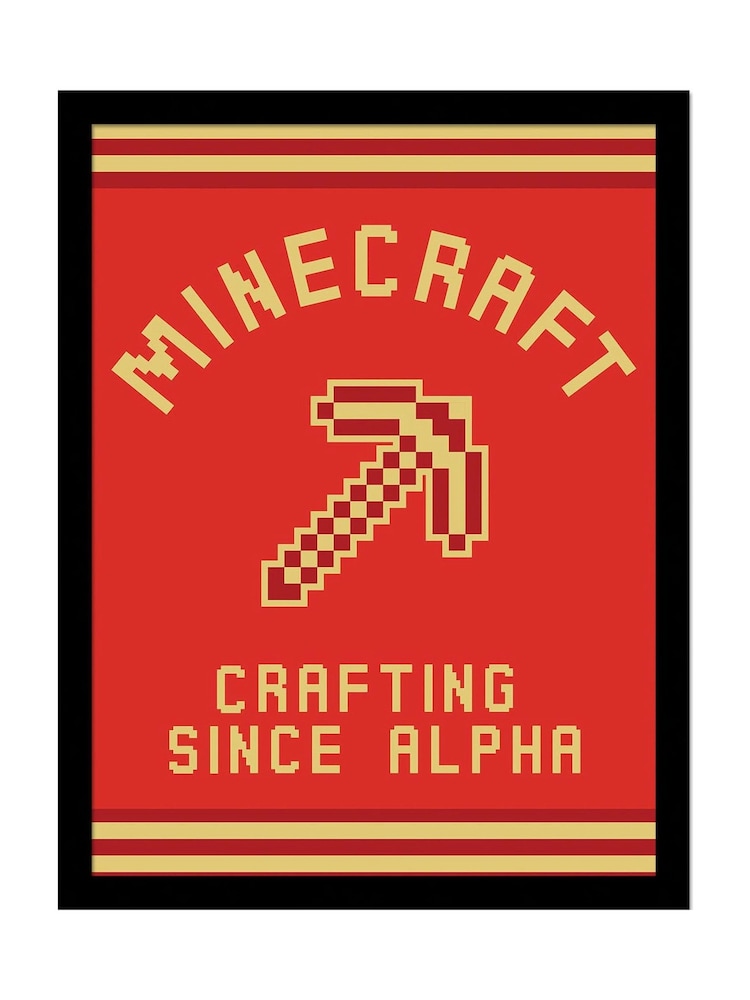 Pyramid International Red Minecraft Crafting Since Alpha Collector Print Framed - Image 1 of 2 Pyramid International Red Minecraft Crafting Since Alpha Collector Print Framed - Image 1 of 2