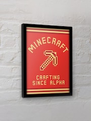 Pyramid International Red Minecraft Crafting Since Alpha Collector Print Framed - Image 2 of 2