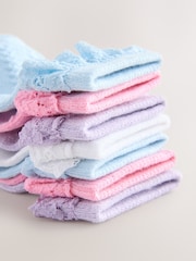 Pink/Green Lace Baby Socks 7 Pack (0mths-2yrs) - Image 10 of 11